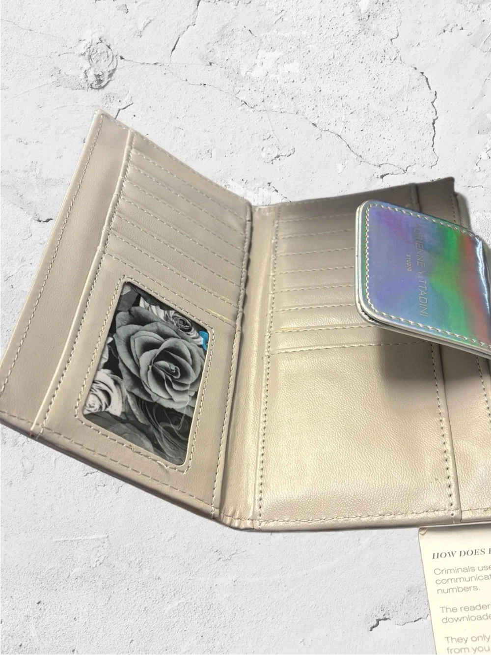 Adrienne Vittadini Holographic Silver Wallet